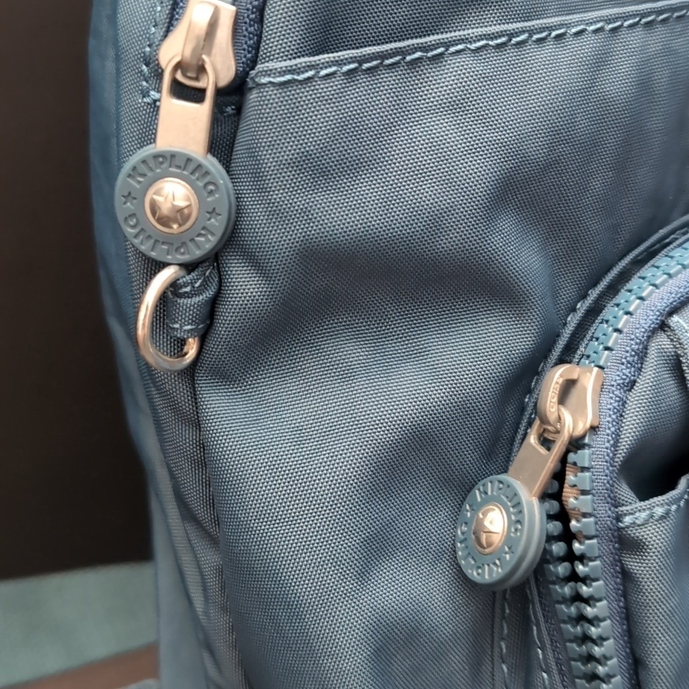 Kipling Queenie Small Teal Blue Nylon Backpack. - Picture 3 of 10
